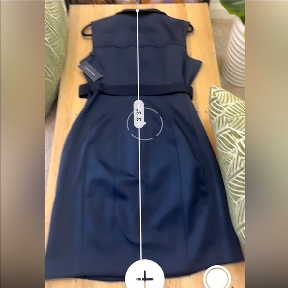 Tommy Hilfiger NWT Solid Navy Blue with Gold Zipper & Buckle Midi-Dress - Picture 3 of 6